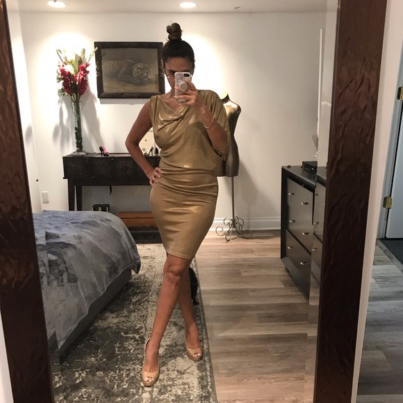 BCBGMaxAzria | Dresses | Gold Bcbg Dress | Poshmark